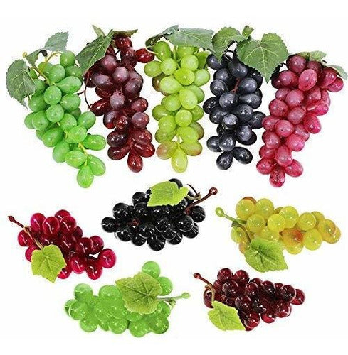 Assorted Artificial Grapes - Set of 10 Clusters for Decoration 0