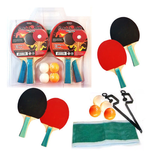 Set Ping Pong 4 Paletas Pelotas Red Soporte Mundo Cla Fd4440 2