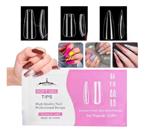 Paris Night Tips For Soft Gel Press On - Box of 500 5