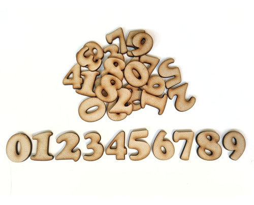 Tienda Flor Creaciones 100 Numbers MDF Fibrofacil 1cm Height Alphabet 0