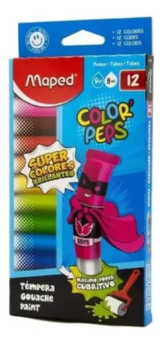 Maped Tempera Color Peps Washable 8ml X12 Assorted 0