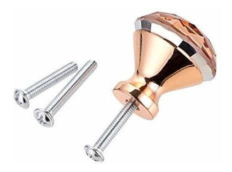 10 Tiradores Simil Cristal - Rose Gold 3