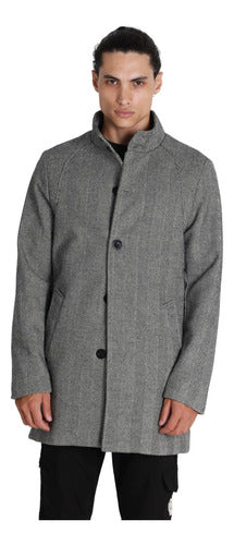 Men's Detachable Hood Coat Overcoat in Quality Wool Fabric 6