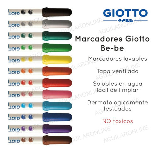 12 Giotto Baby Italy Washable Non-Toxic Markers 2 Years 1