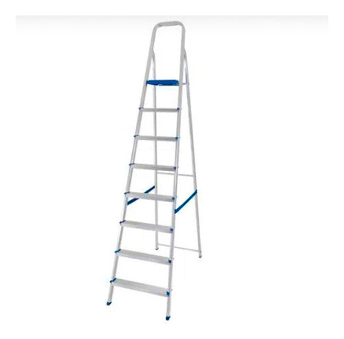 Gloss Family Aluminum Ladder 8 Steps 1.73 Mts 0