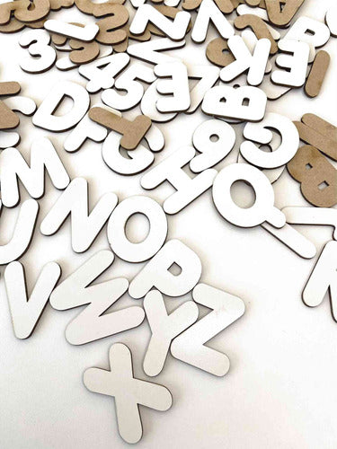 6 Alfabetos E Núm Mdf Madeira 5cm 216 Letras E Número Branco 3