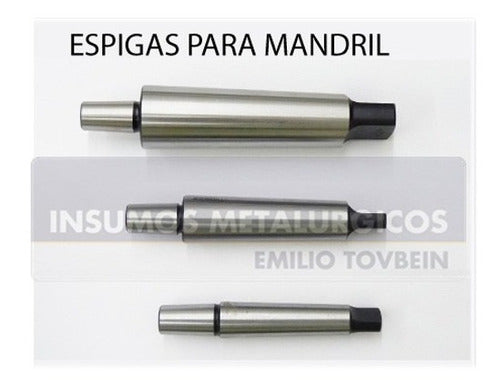 INSUMOS METALURGICOS Mandrel 16 Mm + Morse Cone 3 + Key for Lathe 3