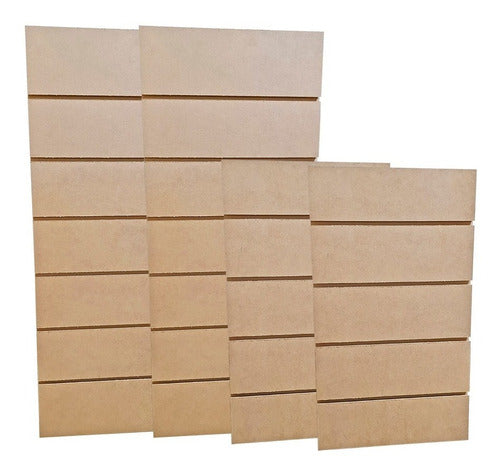 MJmaderas Combo 4 Small Slat Panels MDF / Raw - Promotion! 0