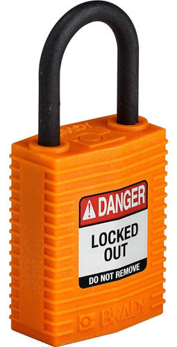 Candado De Bloqueo Brady Safekey - Nylon - Naranja - Grillet 1