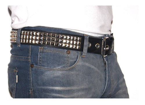 Leather and Rock Studs Belt - 3 Rows of Studs 10/10 2