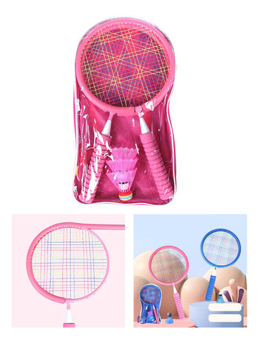 Conjunto De Raquetes Infantis Para Badminton: Diversão Rosa 6