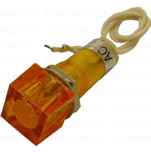 Square Pilot Light 10mm Amber 220VAC AC 0