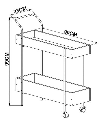 Carrinho Bar 2 Caixas Com Rodízios Tube Vermont Base Preta - 3