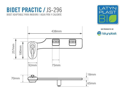 Latyn Plast Bidet Practic JS-296 Hot & Cold Water Bidet for Toilet 1