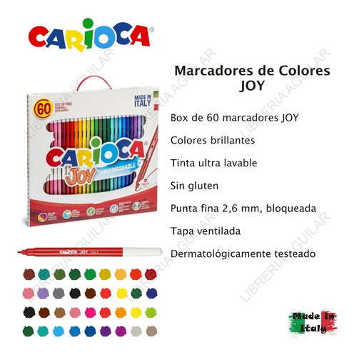 Set of 72 Carioca Watercolor Markers Gluten-Free Colorful Pack 2