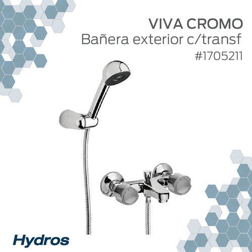 Hydros Viva Cromo Bathtub Showerhead 1705211 1