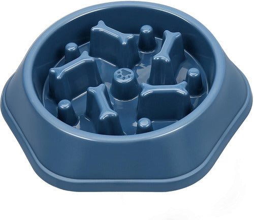 UPSKY Slow Feeder Dog Bowl - Blue Bone Pattern 0