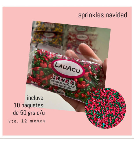 LauAcu Sprinkles Comestibles Mix Navidad X 500 Grs 1