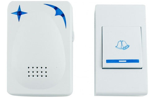 Generic Wireless Doorbell with Double Button and 1 Battery-Operated Bell 0