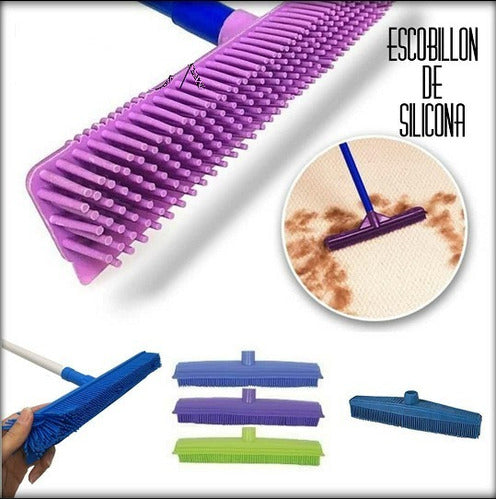 Escobillon Cepillo Goma Atrapa Pelo P/ Peluquerias + Secador 1