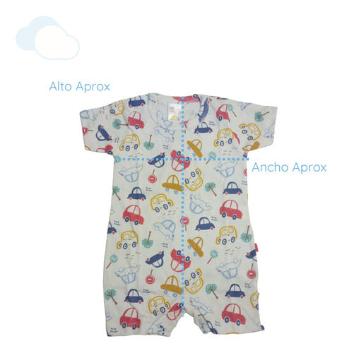 Short Sleeve Baby Bodysuit with Car Print Cotton 16