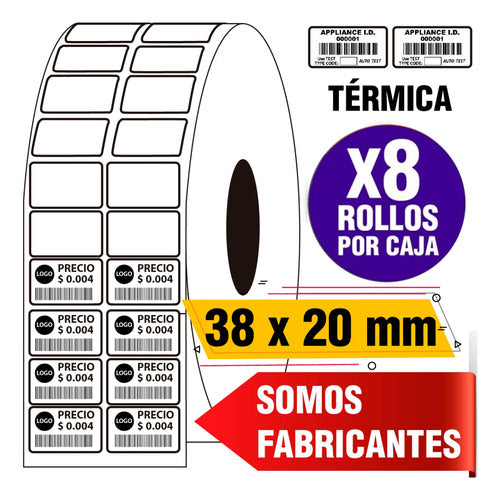 ID GROUP S.A 8 Thermal Adhesive Labels 38x20 mm 1