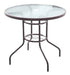 Imported Circular Glass Steel Table 90cm Bar Terrace Balcony 1