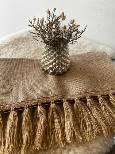 HYF Burlap Table Runner with Fringes - 2 Mts 0