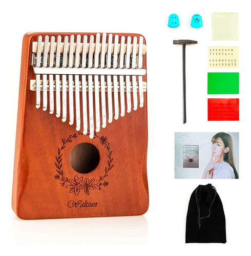 Waltsun Kalimba Thumb Piano 17 Teclas Portátil Mbira Finger 0