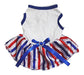 Petitebella Puppy Clothes Dog Dress Llanura Azul Blanco Top 0