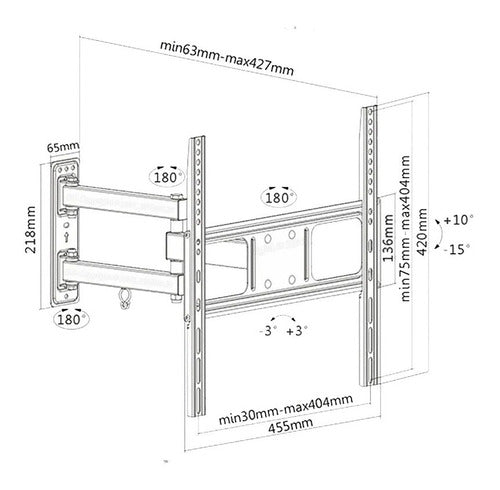 Soporte Tv Led 20 A 55 Pulgadas Brazo Articulado - Aym 1