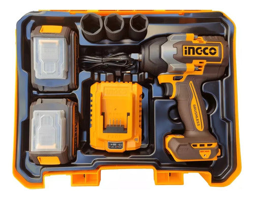 Ingco Impact Wrench 850Nm 20V P20S C 2Bat Charger and Case 1