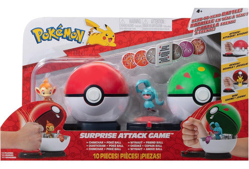 Pokemon Set Pokebola Surprise Attack Game Chimchar & Wynaut 5