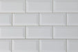 Imported Subway Type White Glossy Beveled Tile 10x20 2