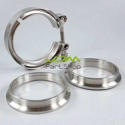 Universal 2.5 Inches 64mm Vband Clamp + SS Male Female Flange 5