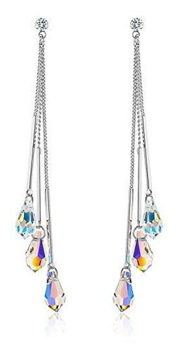 Pendientes De Multiples Gotas De Cambio De Color Platinumpla 0