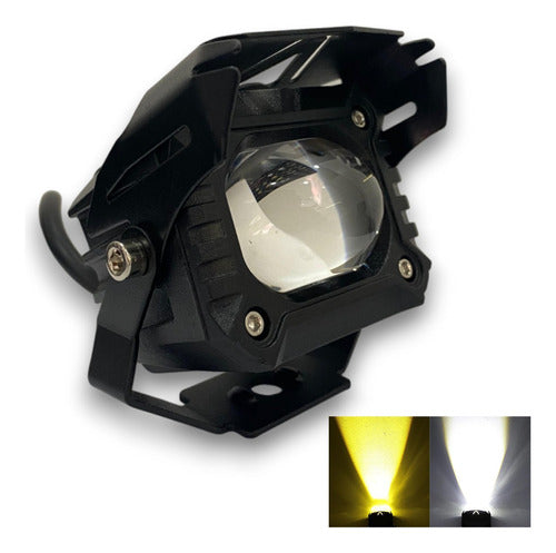 Faro Led Lupa Ambar Y Blanca Con Ojo De Angel 4x4 Moto Utv 0