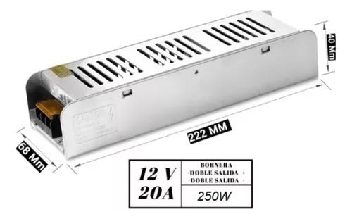 Seisa Switching Power Supply 12V 20A Metal with Terminal Block 250W 1