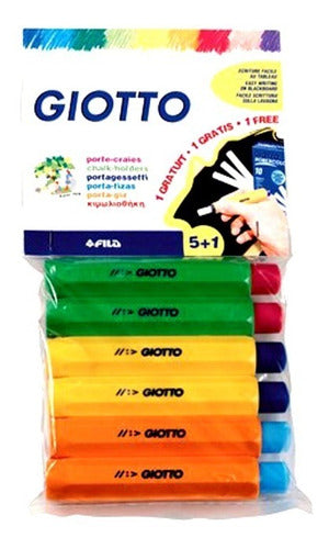 Pack Giotto: Tiza Blanca X10+ Tiza Color X10 + Portatiza X6 3