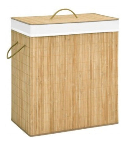 Double Foldable Rectangular Bamboo Basket by Vonne 0