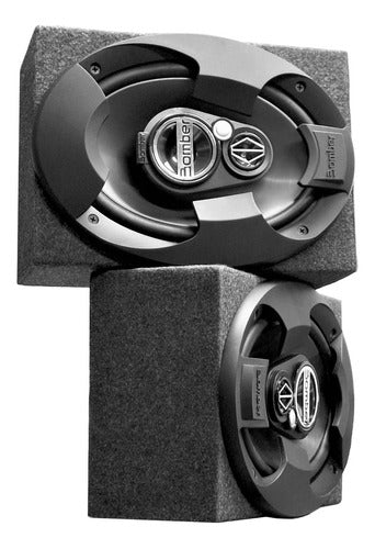 Bomber 6x9 Speakers BBR Top 200W Sealed Enclosure Boxes with Terminal Board 0