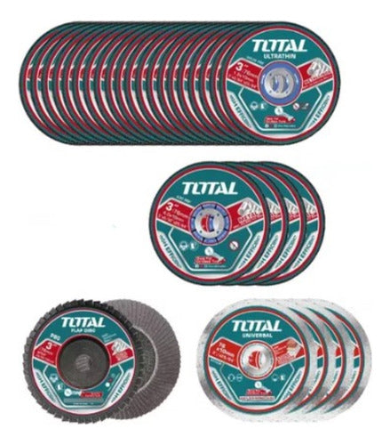 Total Set X 30 Discos Para Mini Amoladora 3 Corte Metal 0