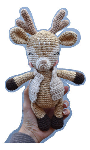 Acuarius Ciervo Amigurumi Peluche Muñeco Apego Tejido 0