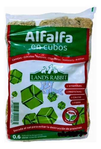 Land's Rabbit Alfalfa Cubes for Guinea Pigs, Rabbits, and Hamsters - Pack of 5 1