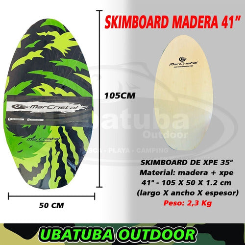 Mar Cristal Skimboard Madera 41 Tabla Para Orilla De Mar Y Laguna 1