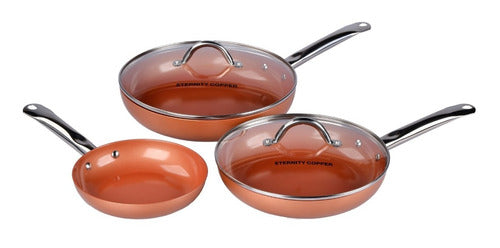 Eternity Copper Skillets Set of 3 0