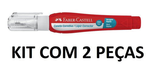 Kit Com 2 Caneta Corretiva  Faber Castell 7ml Ponta Metálica 1