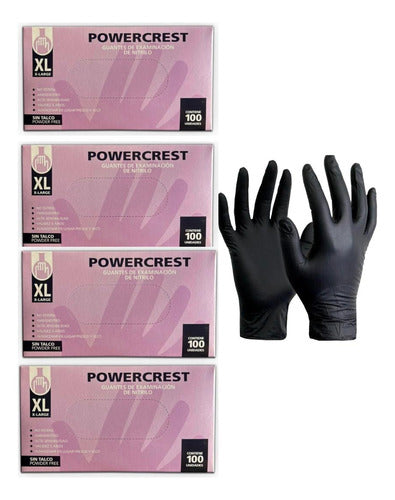 Powercrest X400 U Black Nitrile Gloves | ANMAT | Size: XL 0