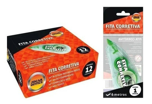 Promoção Corretivo Em Fita Jocar 6m Kit C/12 Unidades 0