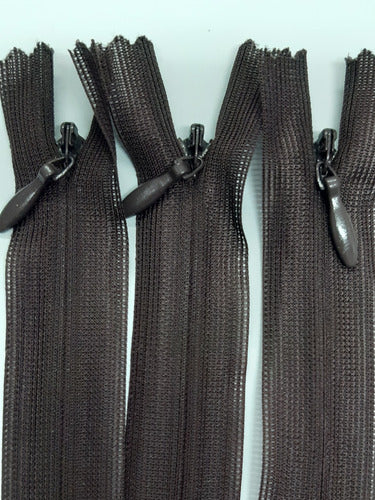 Chocolate Brown 16cm Fixed Invisible Zippers x100 Units 4